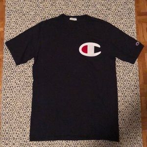 Champion large logo T-shirt in navy